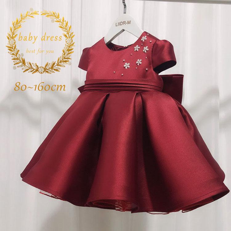 ドレス ベビー 赤 新生児 結婚式 ピアノ発表会 ドレス キッズ ジュニア セレモニードレス 子供ドレス 発表会 出産祝い ベビードレス お宮参り フォーマル 夏 リ30%までに制限