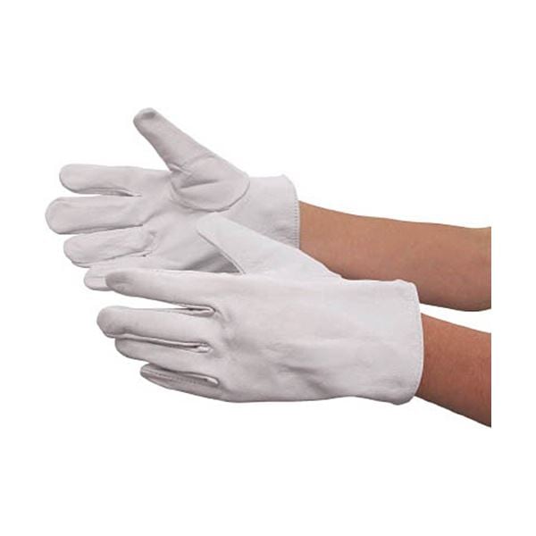 （まとめ）牛本革手袋 710P 白 4130000 1双 [x5セット]