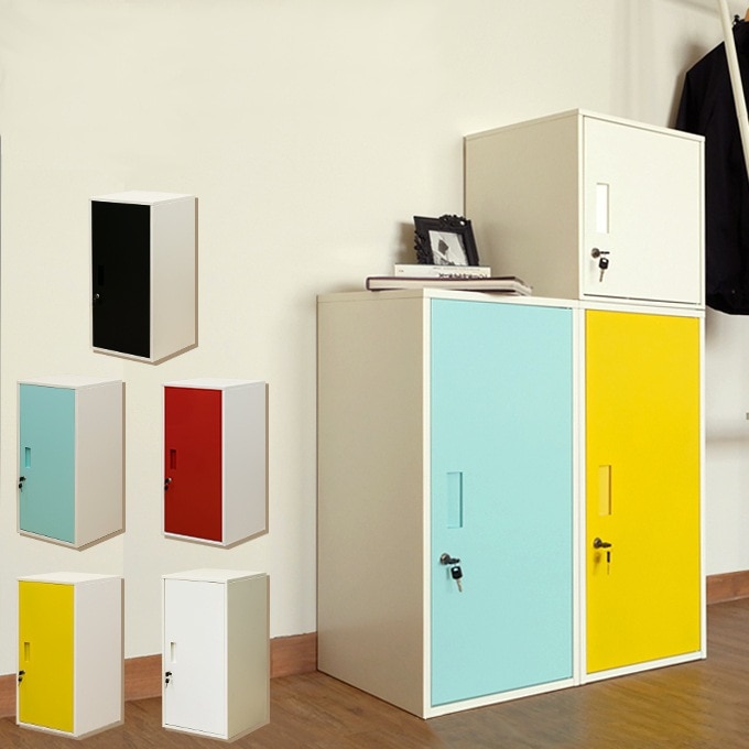 キューブ型 ロッカー 鍵付き ハイタイプ 38x38x76.2cm 連結可能 スペアキー付き