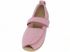 徳武産業 あゆみシューズ 介護靴 施設用 オープンマジックII 5E ピンク 片足/左3Lサイズ 7009