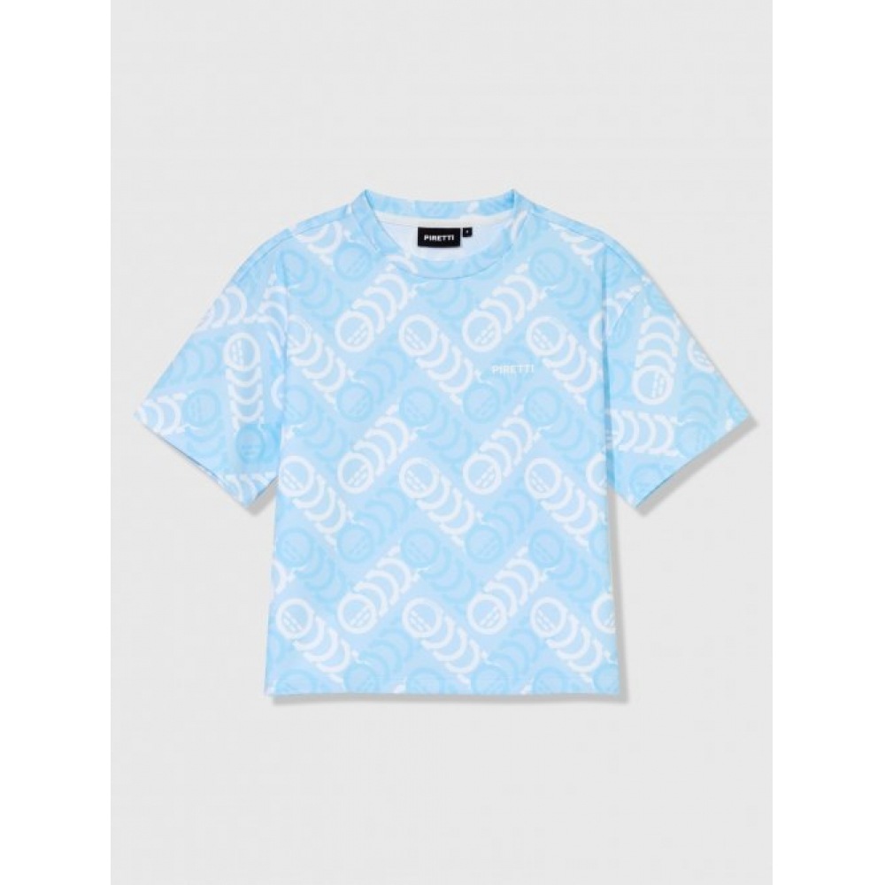PIRETTI サヴォーナルーズフィットボール柄 Tシャツ W_ライトブルー