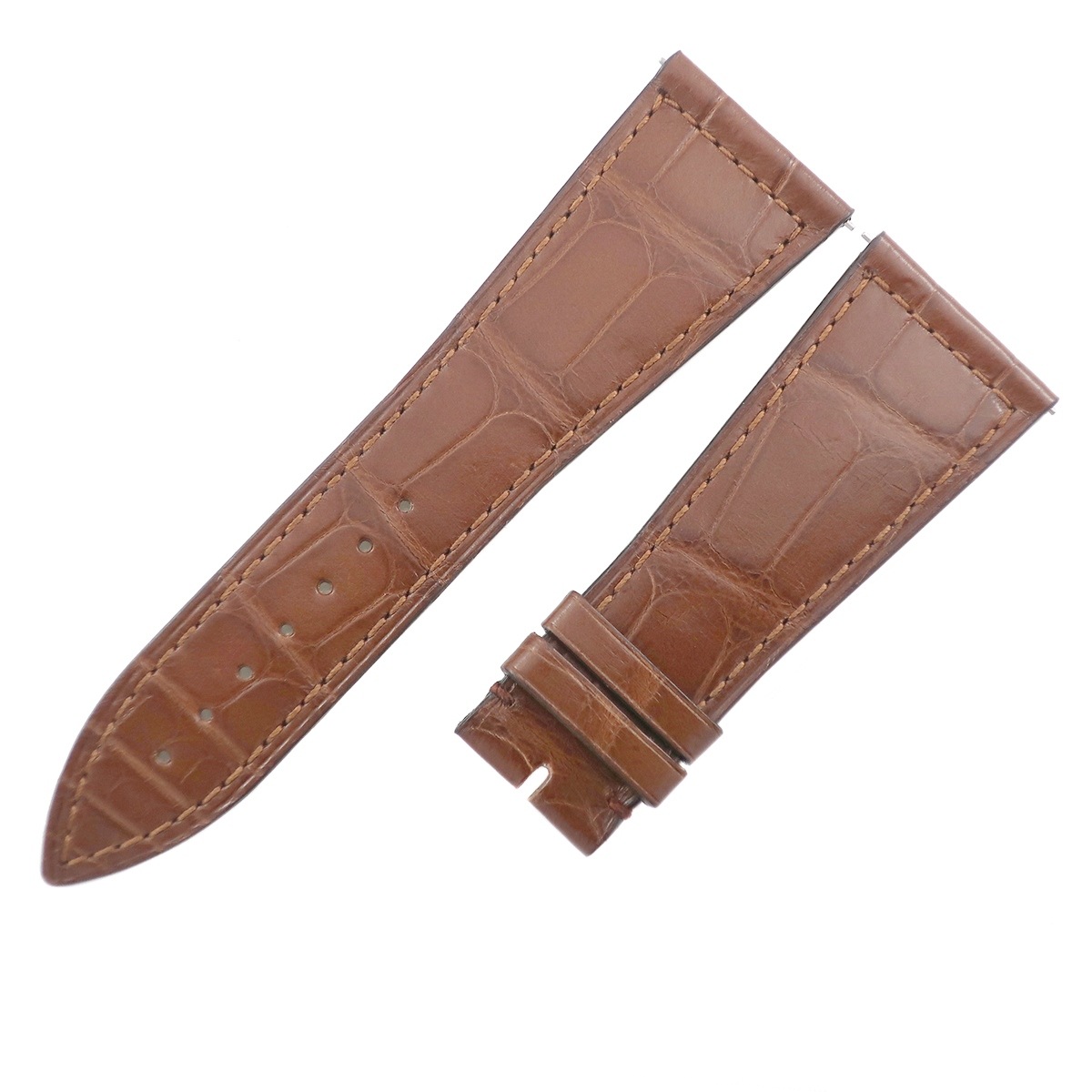マスタースクエア 6000 H用 クロコバンド メンズ 未使用 純正 替え マット 26mm ブラウン 茶 3年保証