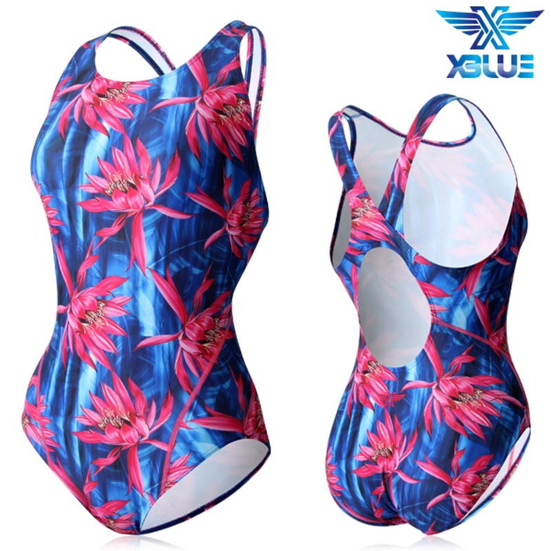 レディース ワンピース水着 セーフティーバックミディアムカット 水泳 女性 水着 XBL-0022-07