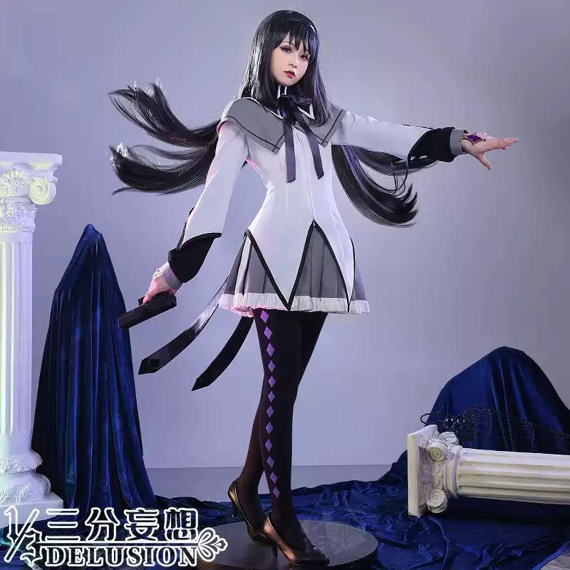【工場直販 品質保証】 【三分妄想1/3Delusion】魔法少女まどかマギカ 暁美焔 魔法少女コス コスプレ衣装/ウィッグ コスチューム
