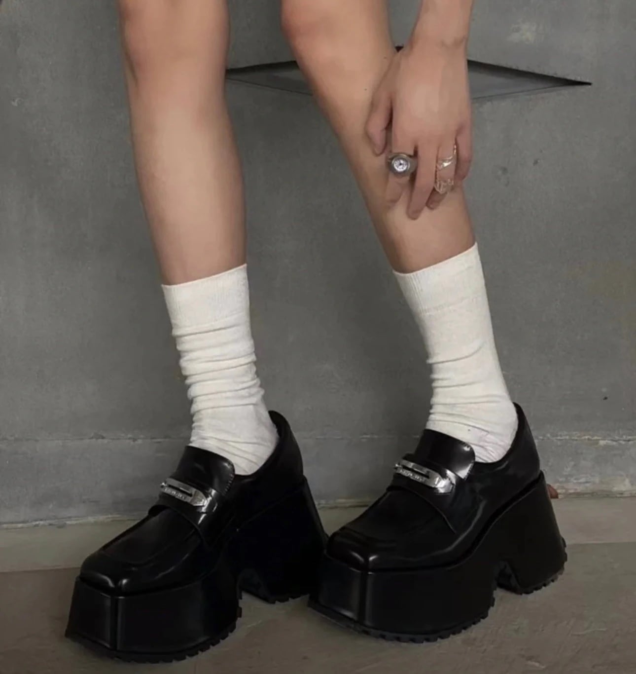 10cm身長アップスプリングプラットフォームハイヒールカジュアル小さめ革靴