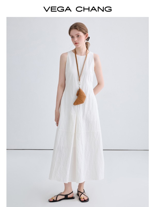 ノースリーブワンピース レディース 2025年夏新作 シンプル ファッション 気質 ベスト ロングスカート