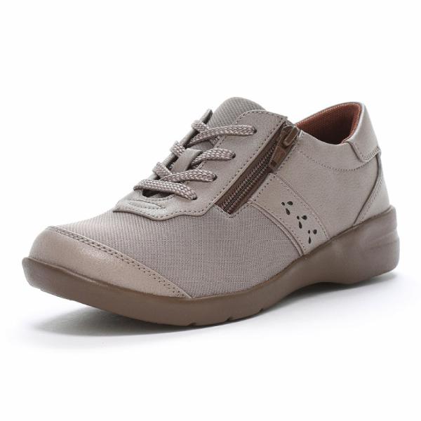 ムーンスター イブ スニーカー 防滑 撥水 幅広4E 軽い レディース コンフォート シューズ 普段履き moonstar EVE 323 グレージュ [2024年秋冬新作] 8月6日発売