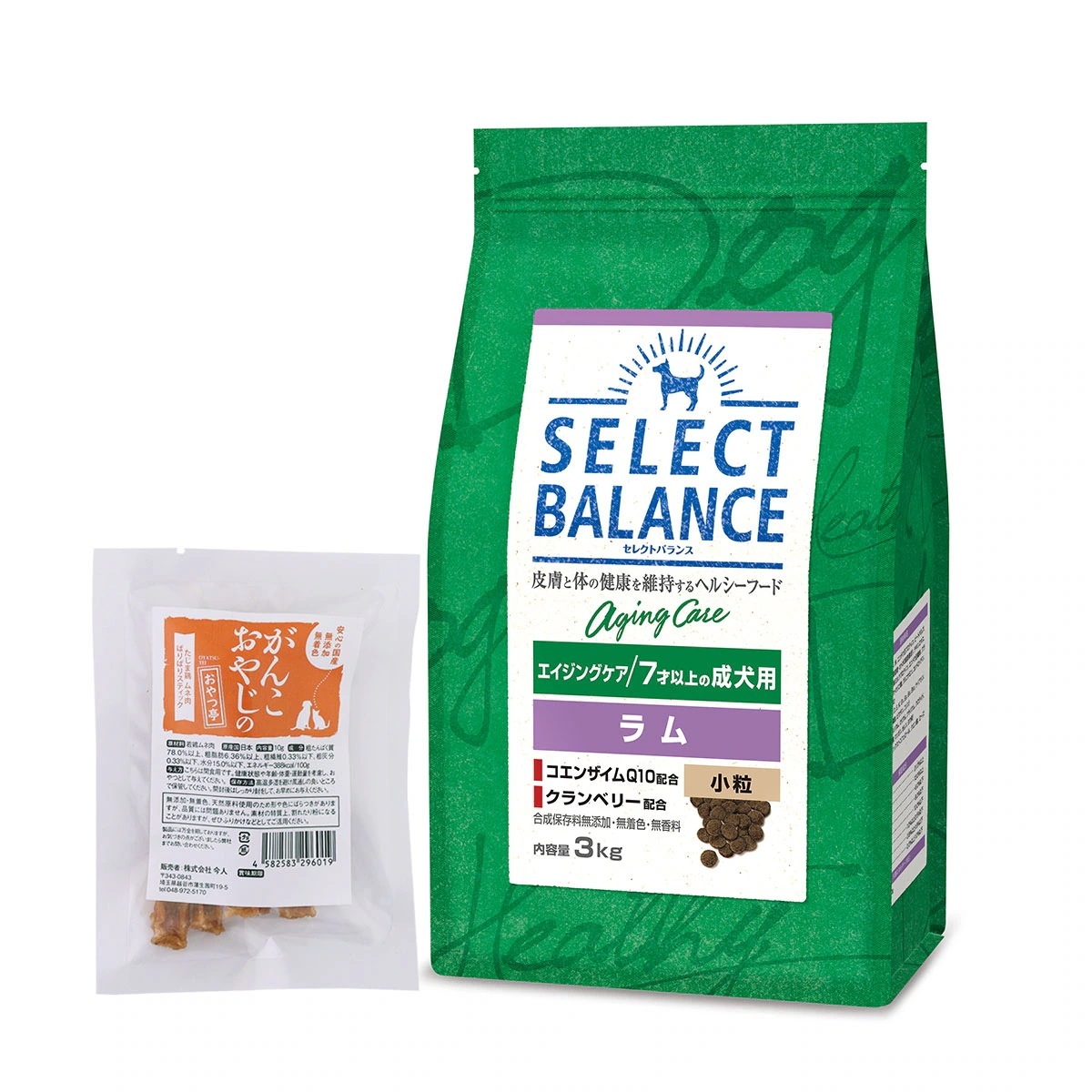 ドッグフード エイジングケア ラム 小粒3kg【国産たじま鶏ジャーキー(小サイズ)付き】 5,610円