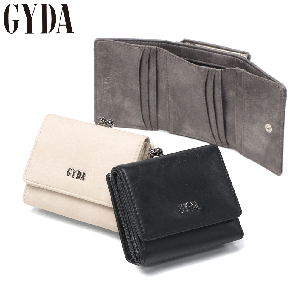 財布 レディース かわいい コンパクト ブランド ミニ財布 三つ折り 小さめ 三つ折り財布 おしゃれ がま口 小銭入れ カード メタル ロゴ BASIC SERIES 口金ミニ財布 GY-W282