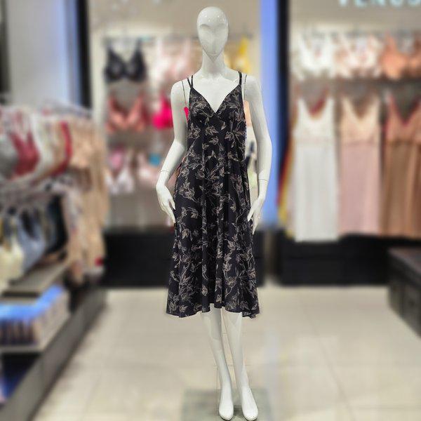 ラインドローイングフラワーパターンフルスリップ(ofs5955)_s