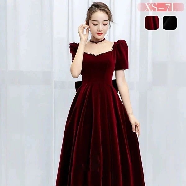 ドレス 大人 ピアノ 発表会 ロングドレス 演奏会 結婚式 母親 ドレス ピアノ発表会 黒 袖付き ワンピース 半袖 演奏会ドレス 演奏会用ドレス パーティードレス イブニングドレス ロング丈 大きい