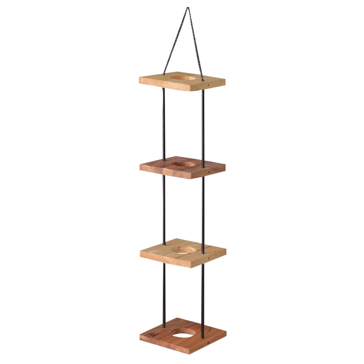 プランタースタンド ハンギングプランター4段 木製 プランターラック プランター台 ラック フラワーラック ハンギング 吊るす 棚 スチール 3号鉢 室内 引っ掛ける 花台 鉢置き 飾り台