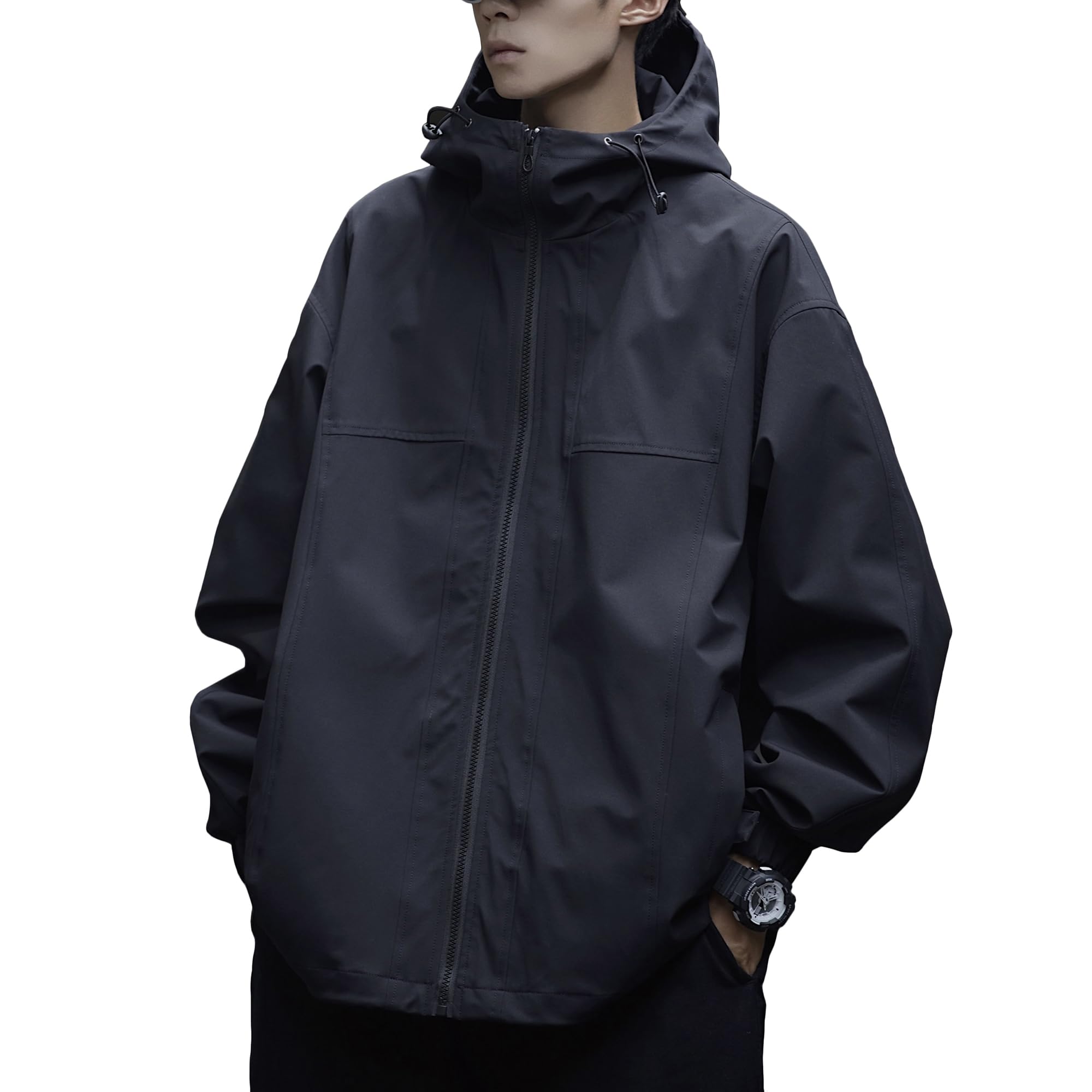 [W Wonyo] マウンテンパーカー メンズ ウインドブレーカー 撥水 マウンテンジャケット 防風 アウター 軽量 秋服 大きいサイズ 上着 秋冬 防寒着 アウトドア ジャンパー オシャレ アノラッ 5,330円