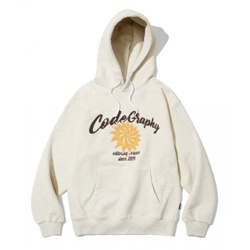 コデグリーサンレタリングパーカー_オートミール