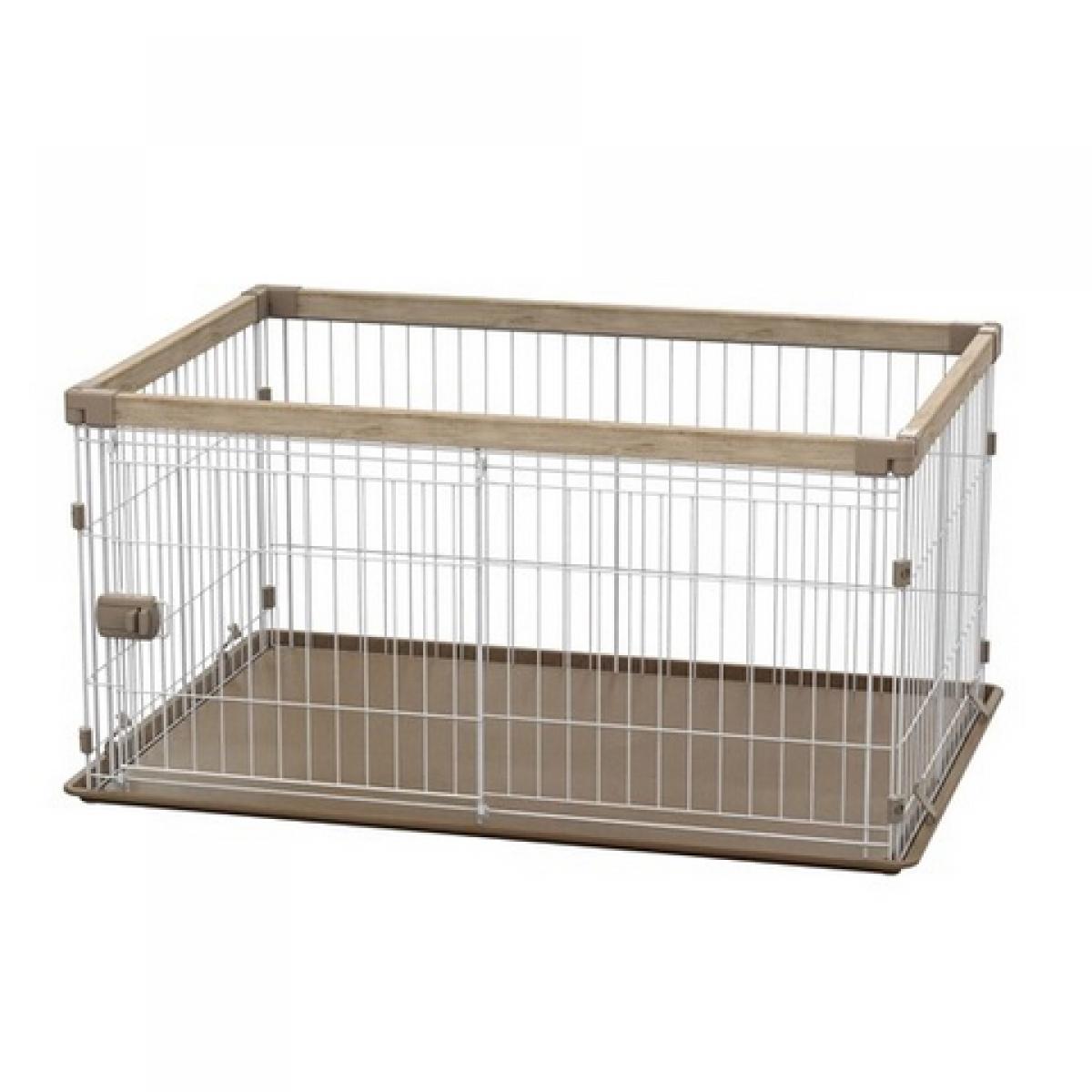 アイリスオーヤマ ウッディシステムサークル SWS-1200 ナチュラル　小型犬中型犬用 ペットケージ ゲージ犬 木目 スライド扉 簡単組立