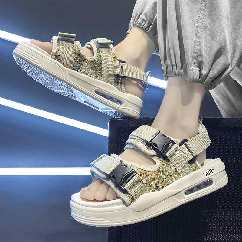 スポーツサンダル メンズ 厚底 かっこいい スポサン 韓国系 レトロ アジアン エスニック柄 エアクッション サンダル ビーサン ルーズ 個性的 高級感 アウトドア レジャー 滑り止め 大学生 高