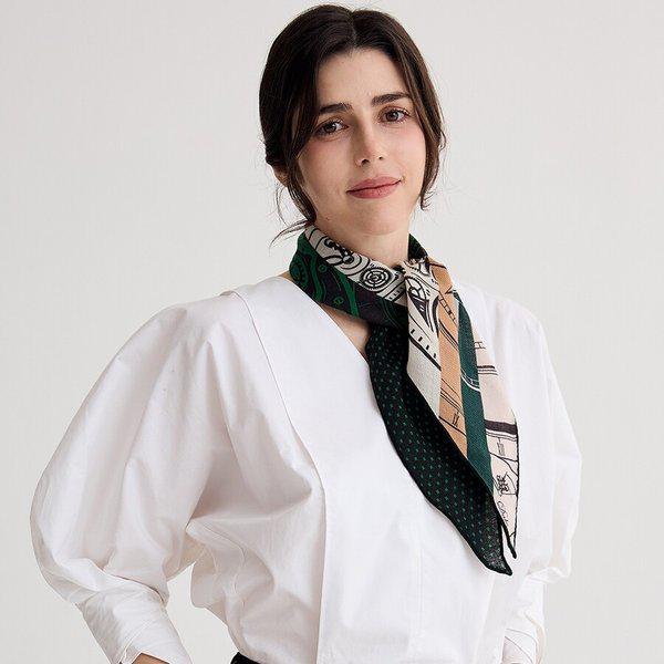 AK盆唐店 ウールシルク 菱形スカーフ (BD) FKI008I 12,974円