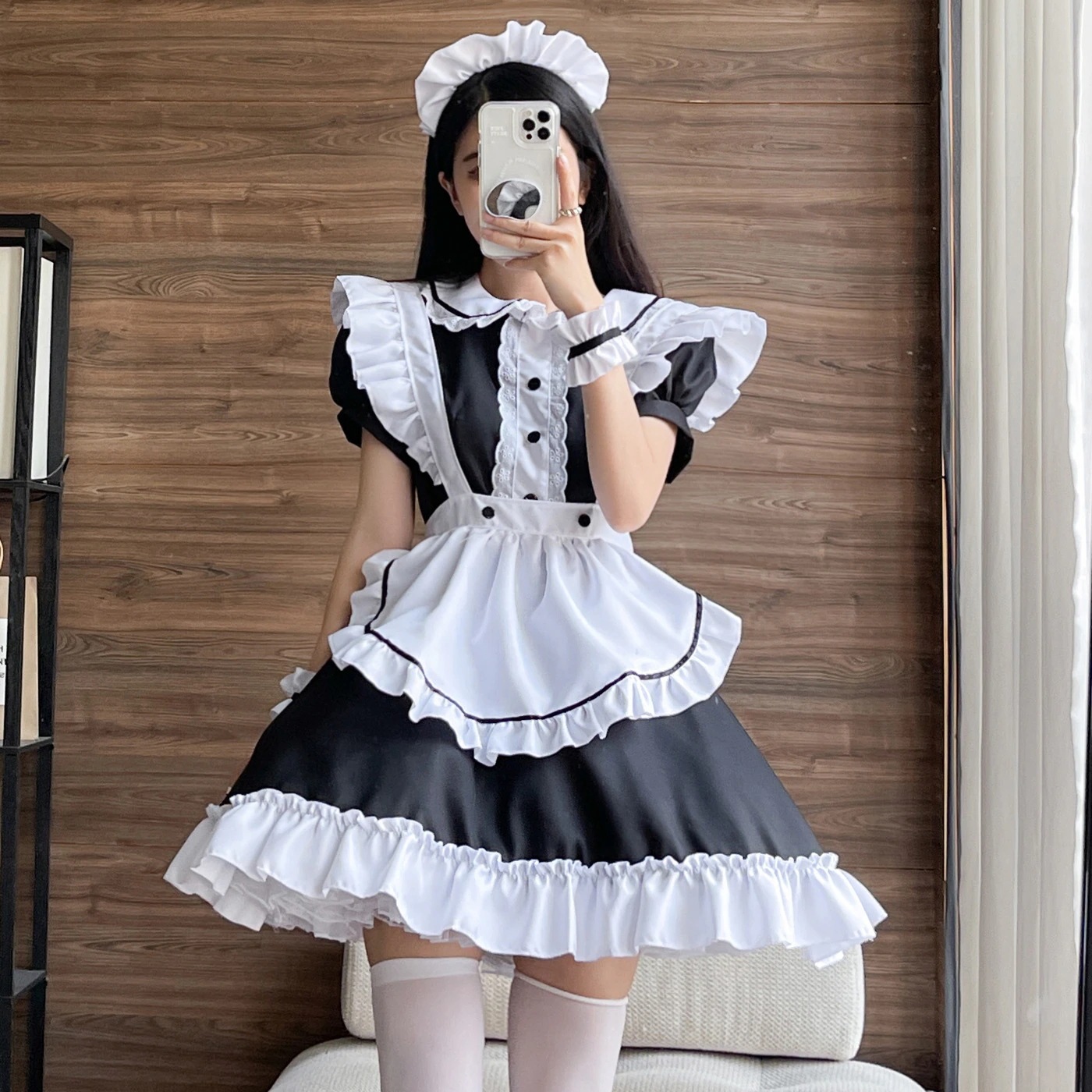 【2025新作】メイドメイド衣装日韩メイドコスプレレストラン制服レースメイド半袖メイド