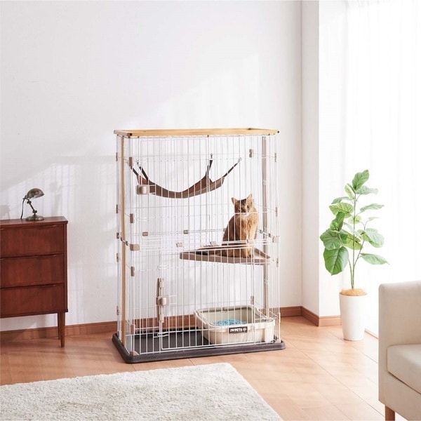 ボンビアルコン ウッドワンサークルキャット ワイドドア2段 ナチュラル