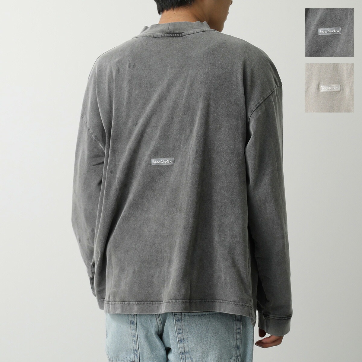 Acne Studios アクネストゥディオズ 長袖 Tシャツ FN-UX-TSHI000020 CL0220 メンズ カットソー ロンT ロゴパッチ ストレッチ カラー2色
