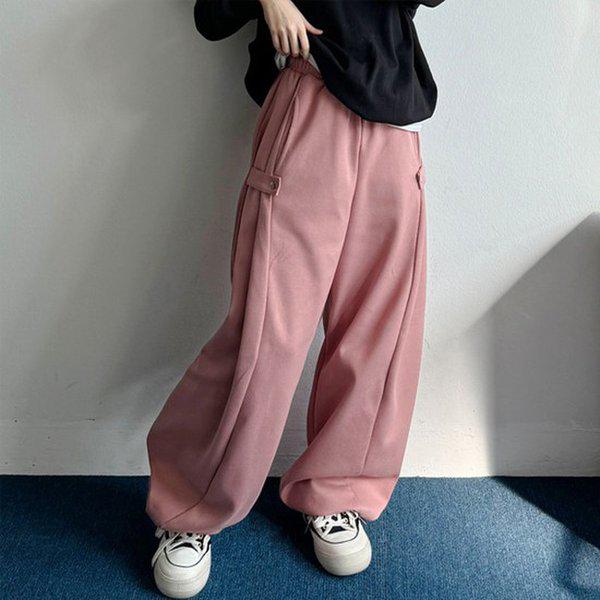 Hスタイル(PT)ミジュスナップバルーンパンツ 春端境期ゴムパンツスラックスワイドパンツ男女兼用