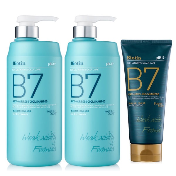 [フォレストストーリー] B7 弱酸性クール脱毛症シャンプー 1000ml 2個+200ml 脱毛機能性