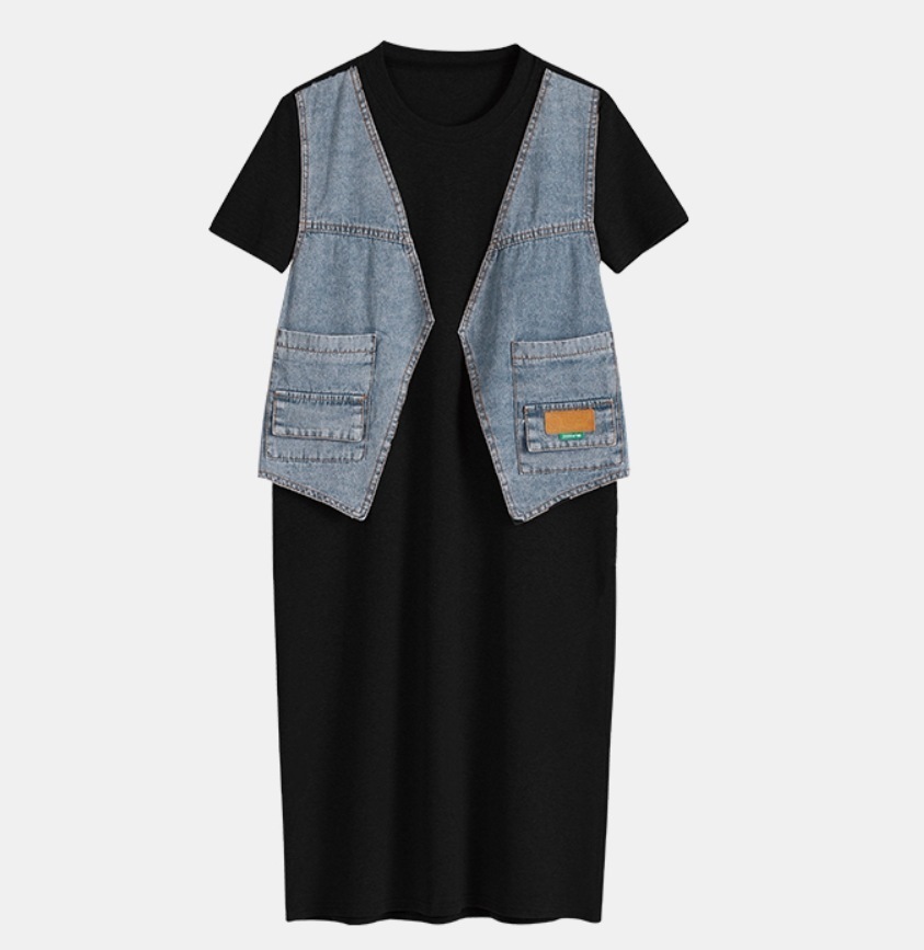 ワンピース デート モテアイテム カットソーワンピ ベスト デニム レイヤード 可愛い きれいめ 上品 おしゃれ かっこいい 可愛い ラブリー キュート ガーリー クール モード系 セクシー