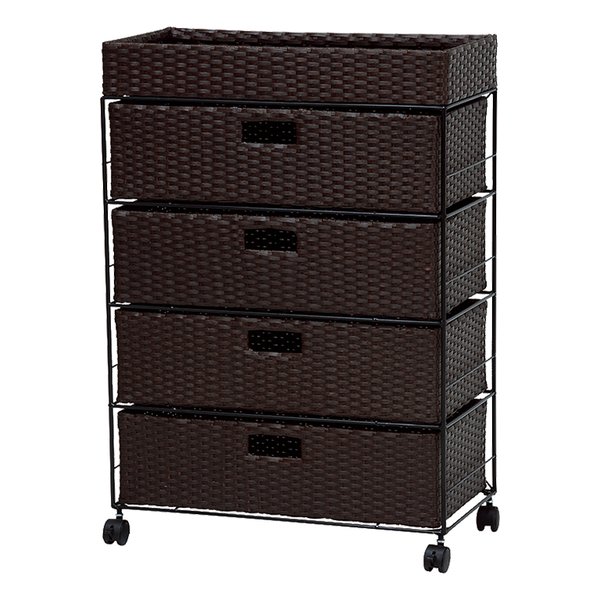 ランドリー 幅60.5×奥行30.5×高さ85cm ダークブラウン RAN-2413DBR