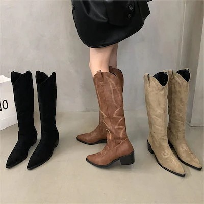 ２点で13o円OFF！【激安SALE】ポインテッ シューズ 厚底ブーツ 靴 美脚 騎士ブーツ フラットシューズ ブーツ レディース 新作 6,884円