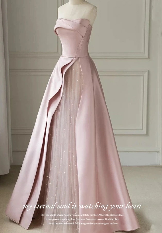 今すぐ欲しい！レディースドレス エレガント ３色 高級感 結婚式 ウェディングドレス パーティードレス 宴会 イブニング ロングドレス チューブトップ 無地 上品 きれいめ 着痩せ ファスナー 成人式