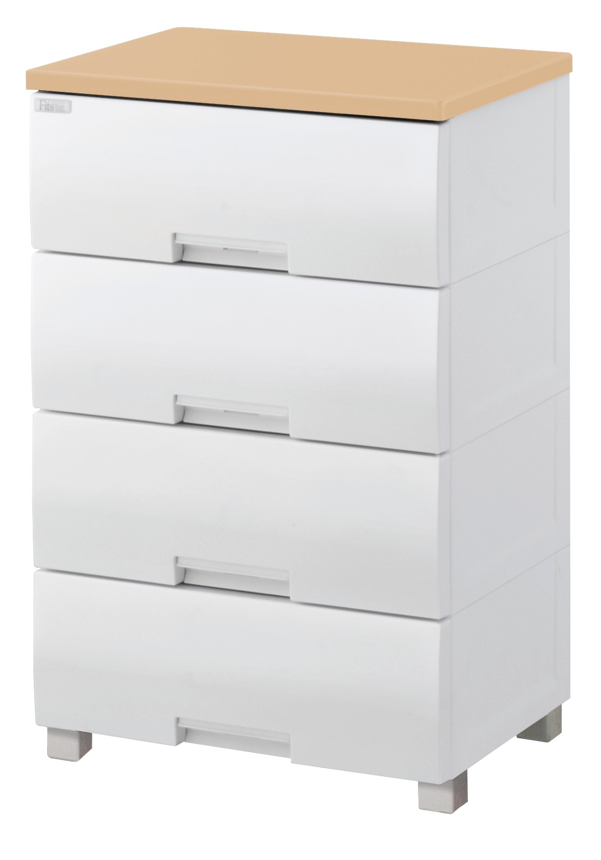 天馬 F5504(FITSプラス) フィッツプラス　幅55cm　4段（天板：メープル/本体：ホワイト） F5504FITSプラス