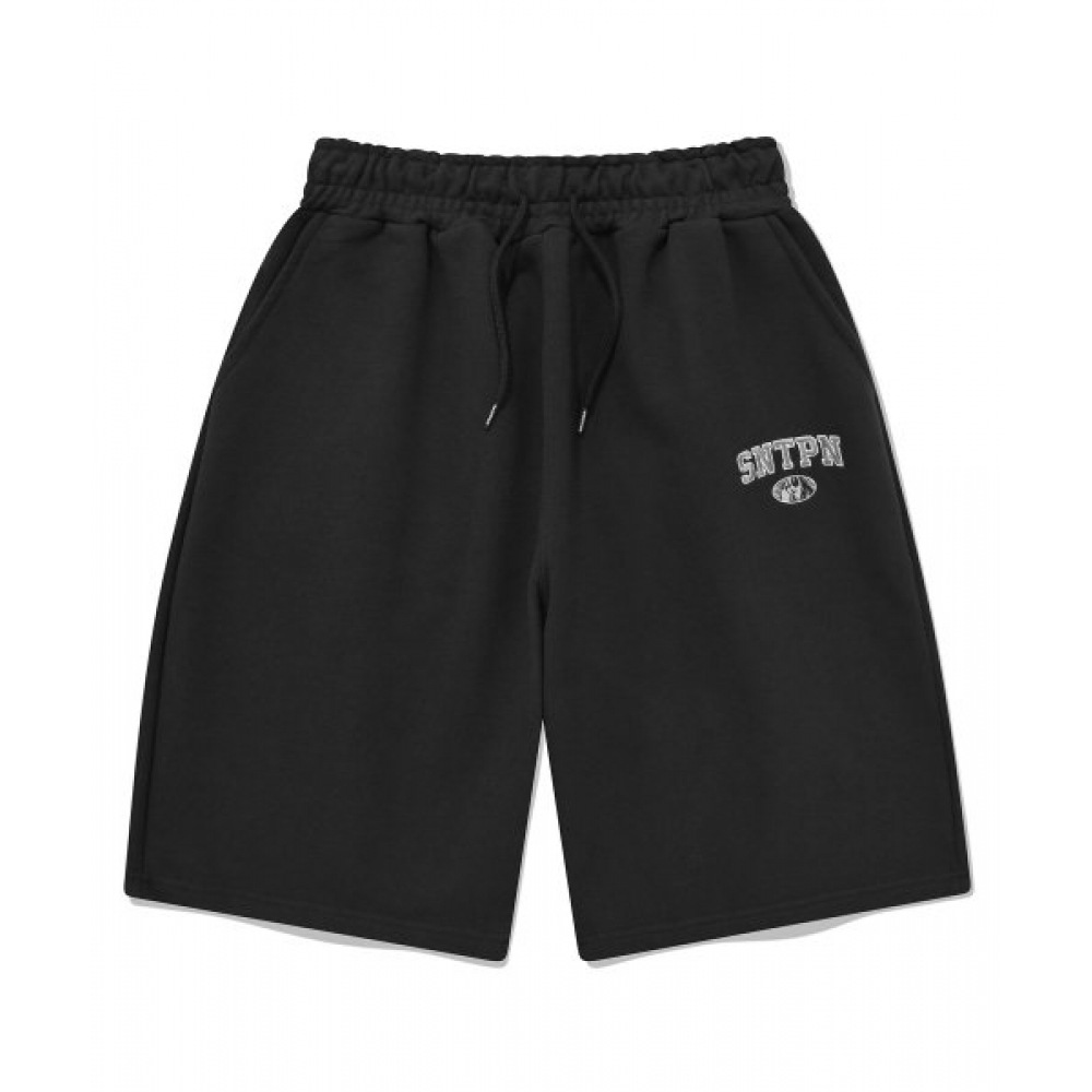 セントパン SP SNTPN アーチロゴスウェットショーツ-ブラック