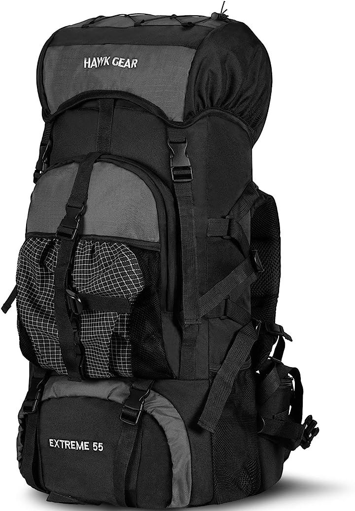 バックパック 55L 防水 大容量 レインカバー ザック 長期旅行 防災 災害( ダークグレー, Free Size)