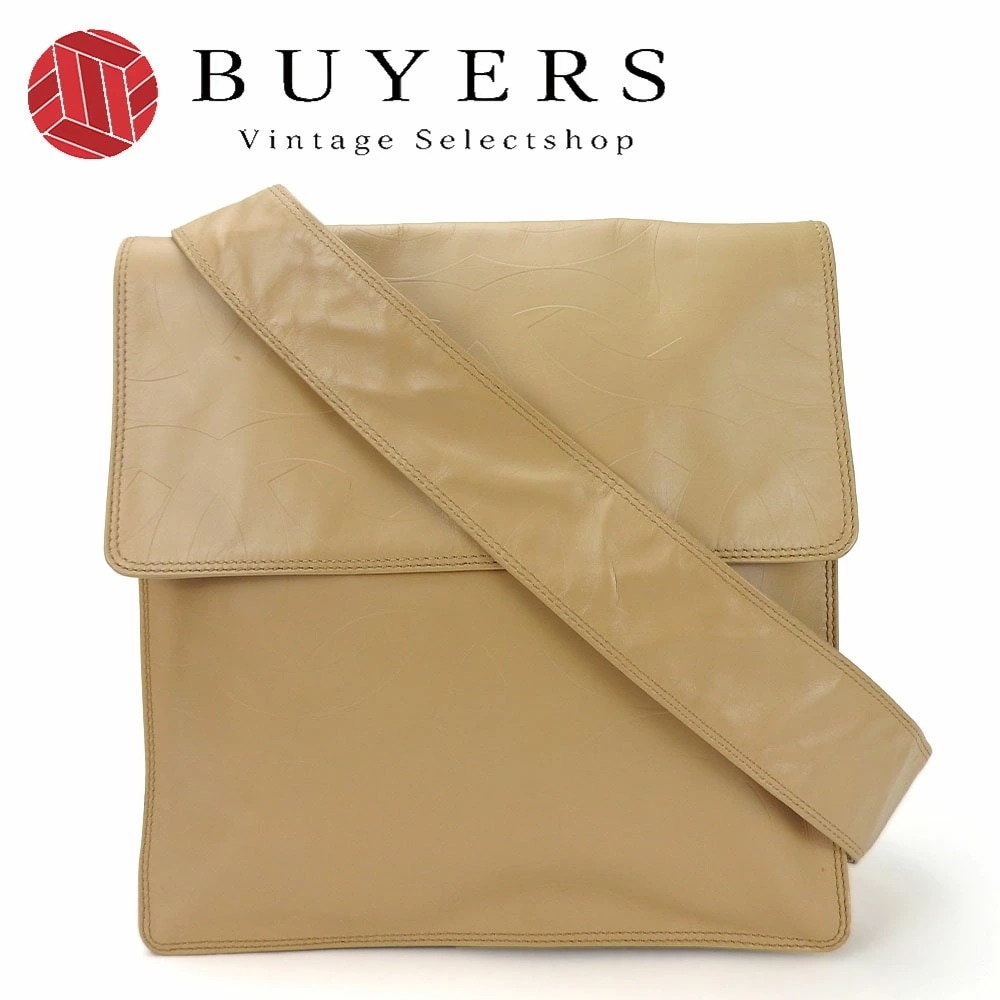 中古 シャネル ショルダーバッグ 斜め掛け ココマーク レザー 革 6番台 ベージュ 普段使い 女性 レディース CHANEL shoulder bag beige 21979