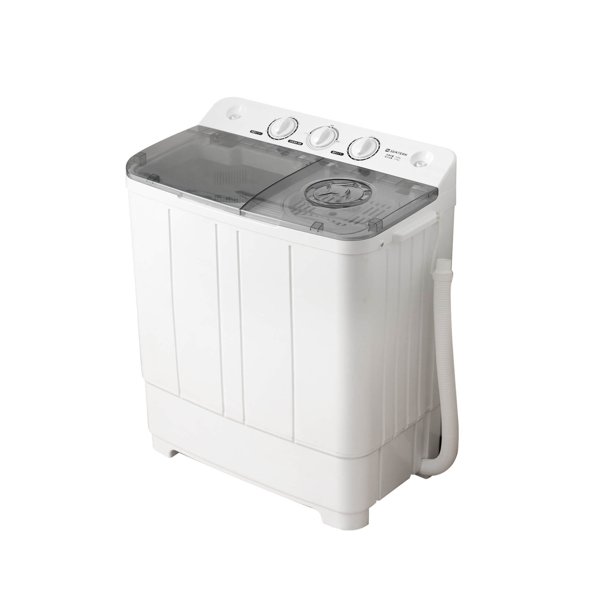 【国内発送】12【新品】【二槽式】洗濯機 洗濯容量6kg 脱水容量4kg プラスチック槽 キレイ タイマー コンパクト 一人暮らし 節電 二槽式洗濯機 まとめ洗い 脱水器 縦型洗濯機 ホワイト 洗濯物