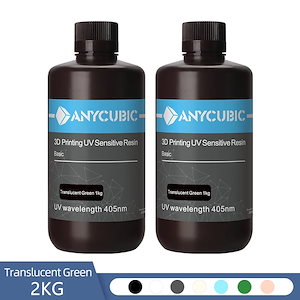 AnyCUBIC-3Dプリンター用のUV樹脂,フォトンボの基本的な3Dプリンター,500g,1kg,印刷材料 TRANS GREEN-2KG
