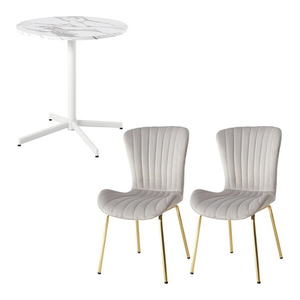 LT-4931MWH-63LGY-S テーブル&チェア3点セット メーカー直送 23,080円