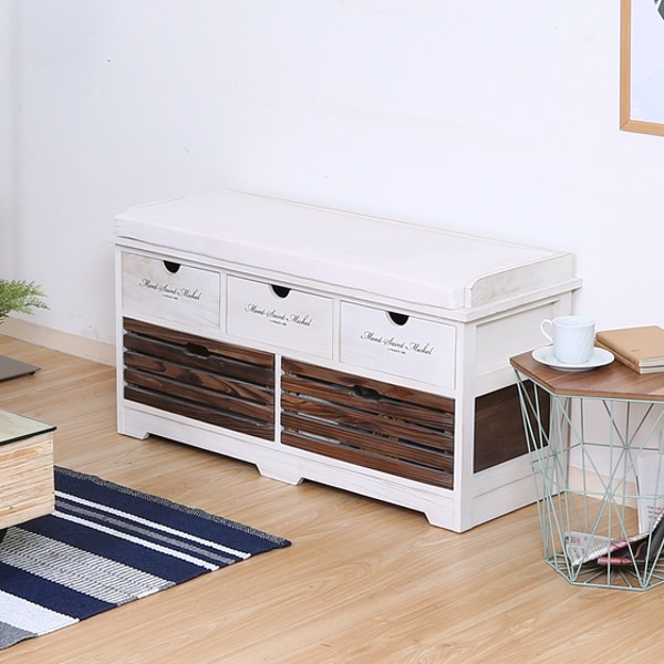 ベンチ 幅90cm 収納 アンティーク調 木製 桐 チェスト クッション ベンチソファ ベンチチェスト 椅子 腰掛け チェア イス いす 引き出し 収納ベンチ ローチェスト 大容量 衣類収納 13,088円