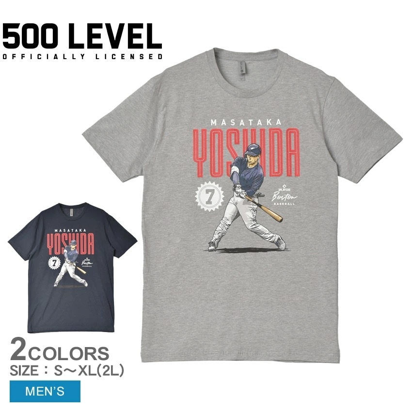 吉田正尚 ボストンレッドソックス MLB メジャーリーグ 半袖Tシャツ メンズ グレー ネイビー 紺 BNLCHGR-XX-0015-087-04 ウエア トップス