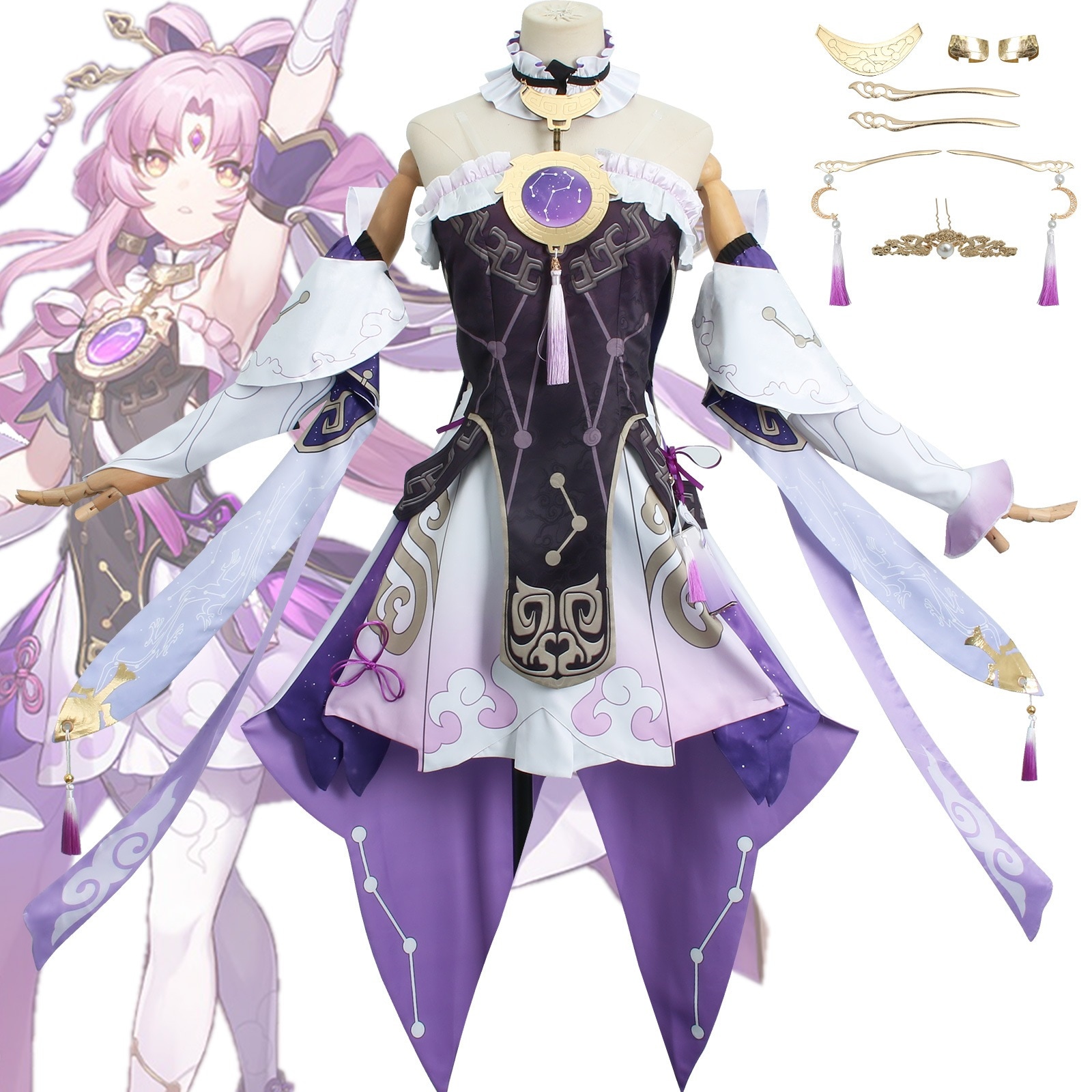 崩壊星穹鉄道cos服符玄コスプレ衣装水神花火阮梅二次元働漫
