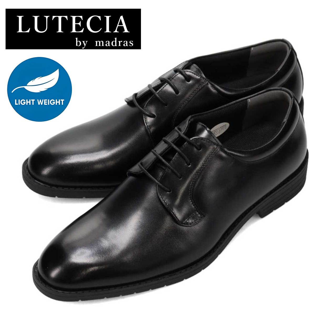 ルーテシア LUTECIA メンズ レザー ビジネスシューズ LU7820 プレーントゥ 外羽式 本革 7820 紐靴 軽量 ブラック フォーマル マドラス