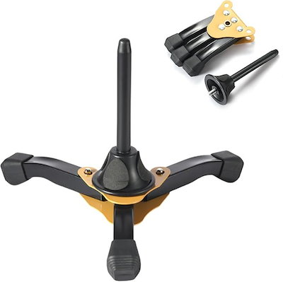 他サイト： フルート スタンド クラリネット オーボエ 楽器 折りたたみ 滑り止め コンパクト 軽量 収納 安定 3本(イエロー)の商品画像