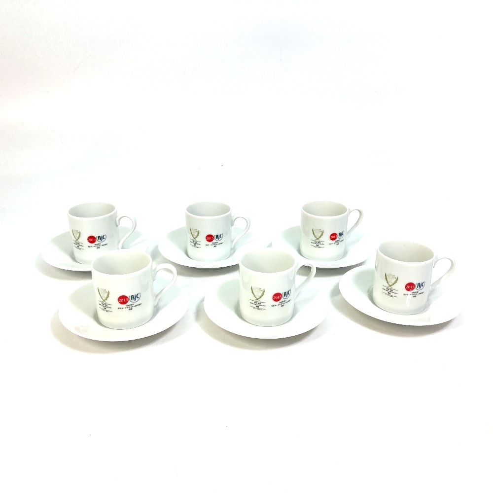 BMW ビーエムダブリュー ティーカップ デミタスカップ ペア3 ロゴ/カップ＆ソーサー ノベルティ/非売品 陶器 ホワイト