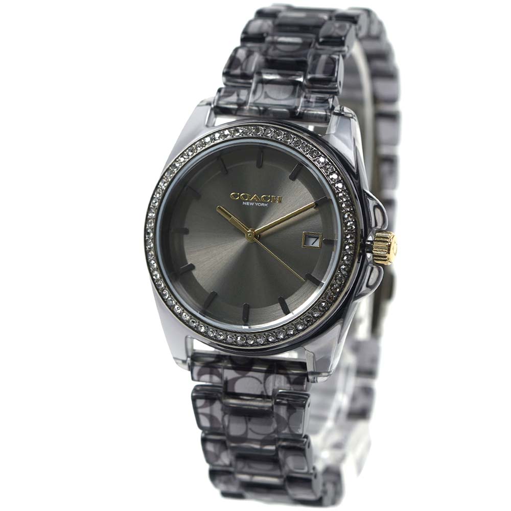 コーチ 腕時計 レディース 日付カレンダー クリアグレー アセテート COACH GREYSON 14504273
