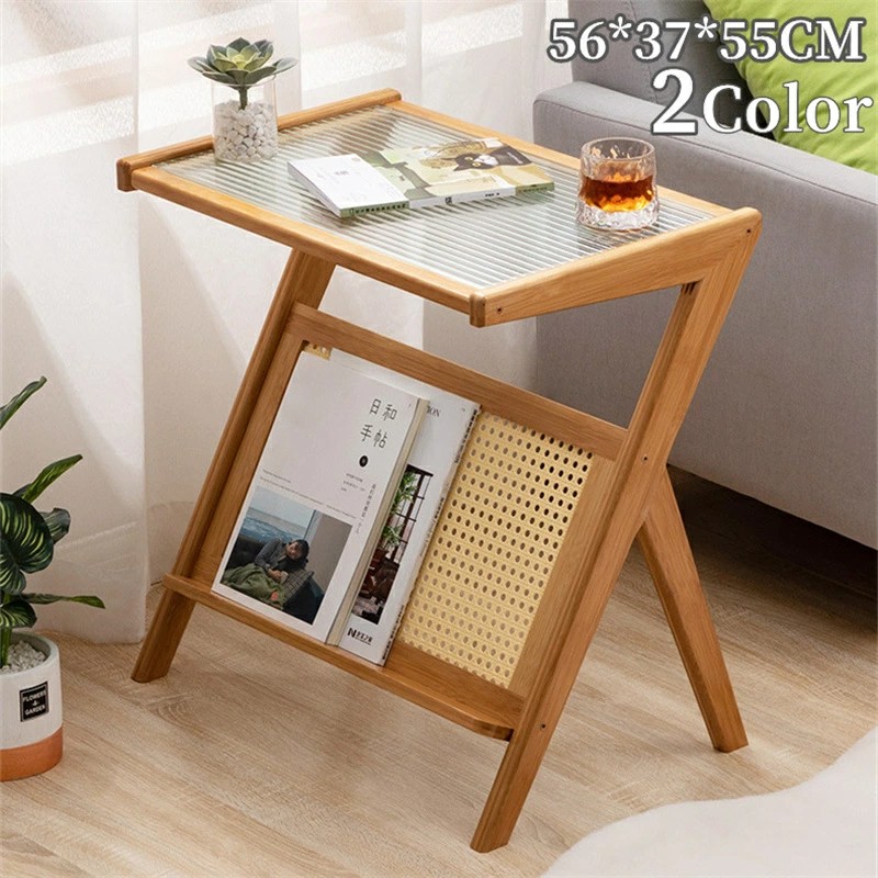 コストパフォーマンスサイドテーブル 省スペース ナイトテーブル Z字型 おしゃれ 竹製 和風 ミニテーブル ベットサイドテーブル コンパクト ソファサイドテーブル モダン ブラウン コーヒーテーブル