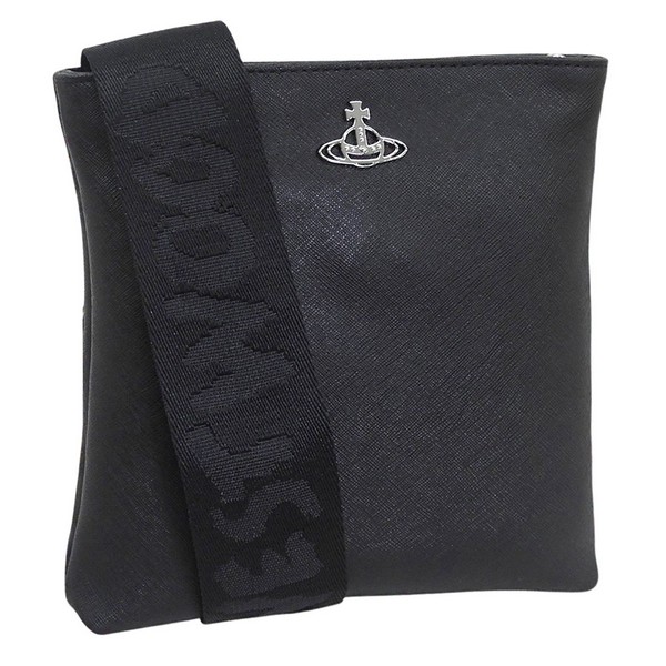 ヴィヴィアンウエストウッド バッグ レディース ショルダーバッグ ブラック SQUIRE SQUARE CROSSBODY WITH WEBBING STRAP 51160006L001NN403 V