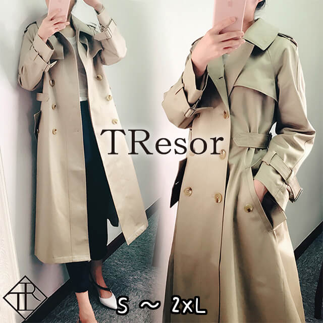 【即納】トレンチコート レディース トレンチコート ロング アウター 大きいサイズ ライトアウター ロングコート フォーマル ロング スプリングコート コート ビックサイズ ジャケット ミリタリー 通