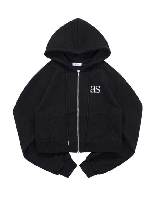【AS"ON】 BASIC TRAINING HOOD ZIP-UP / BLACK 正規品