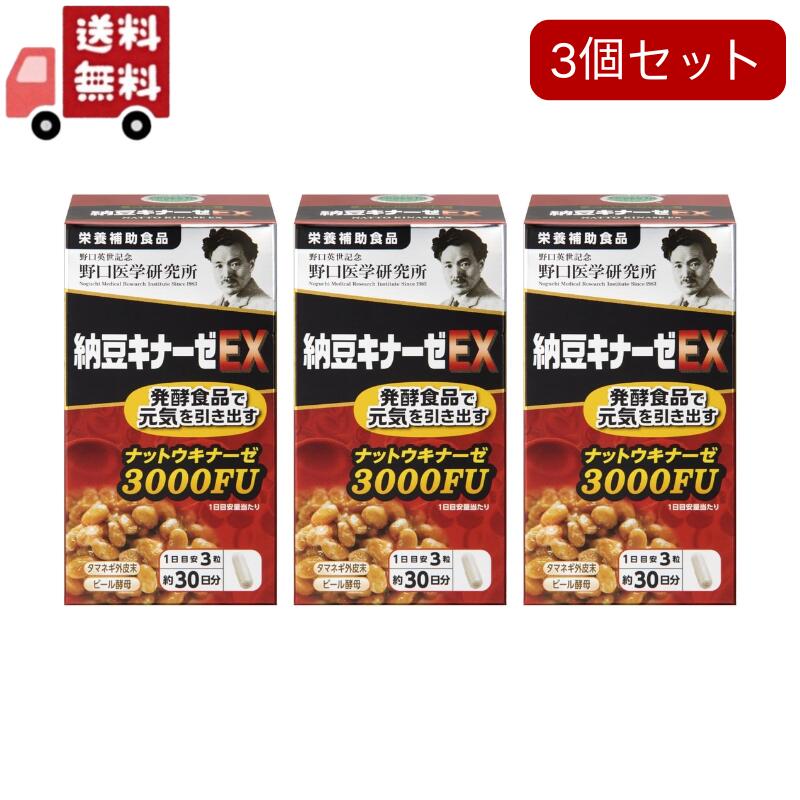 3個セット 野口医学研究所 納豆キナーゼEX 90粒【栄養補助食品】