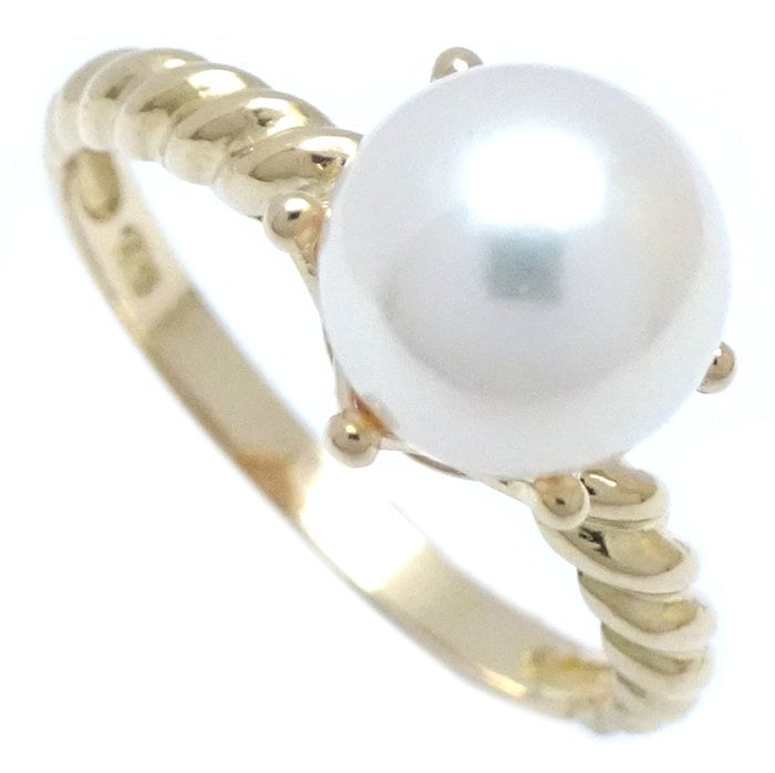 パール リング 指輪 真珠7.2ミリ 11号 K18YG イエローゴールド/64993【中古】